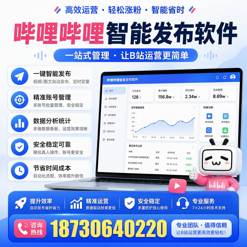 哔哩哔哩智能发布软件的最新功能：在 庆阳 助力内容传播